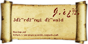 Járányi Évald névjegykártya